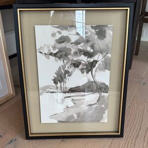 Framed Black and White Landscape Art
